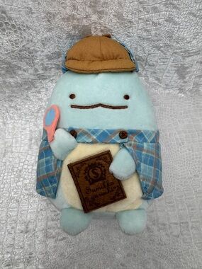 Sumikko Gurashi Detective Plush - Light Blue with Plaid Cape Plush